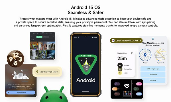 ULEFONE smartphone RugKing 3 Pro, 6.56, 8/128GB, 5700mAh, IP68/IP69K, μαύρο RUGKING3PRO