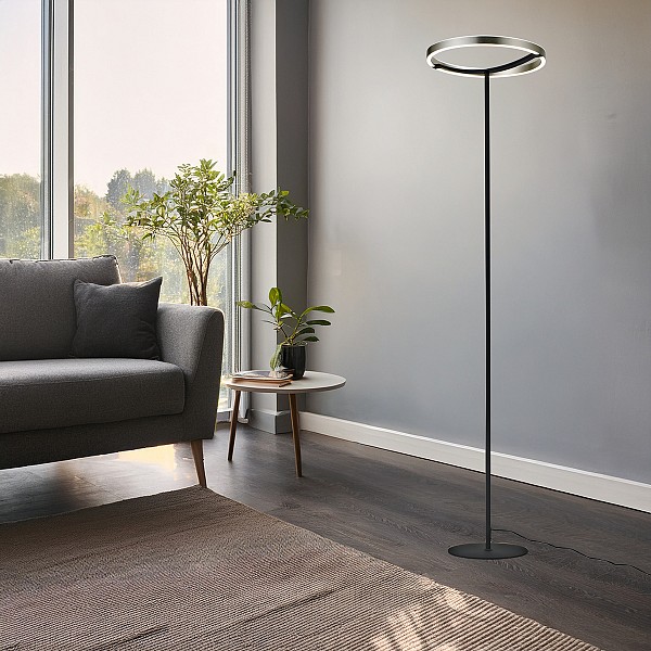 POWERTECH LED φωτιστικό δαπέδου HLL-0204, 42W, 4000K, Φ38x157cm, ασημί/μαύρο HLL-0204