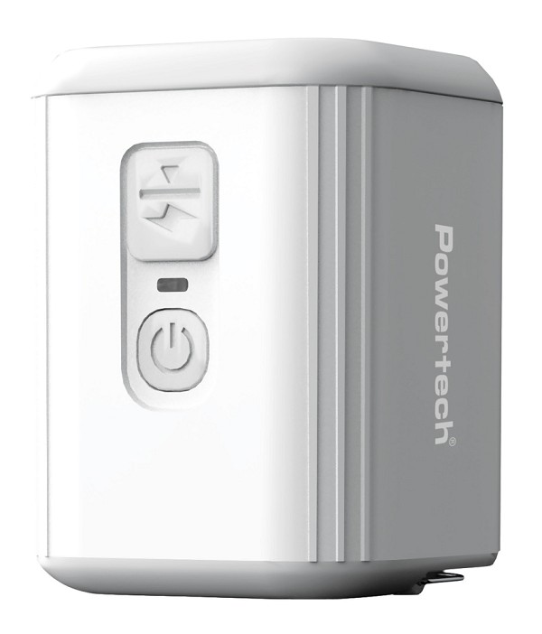 POWERTECH μίνι τρόμπα PT-1553 με φακό, 5W, επαναφορτιζόμενη, λευκή PT-1553