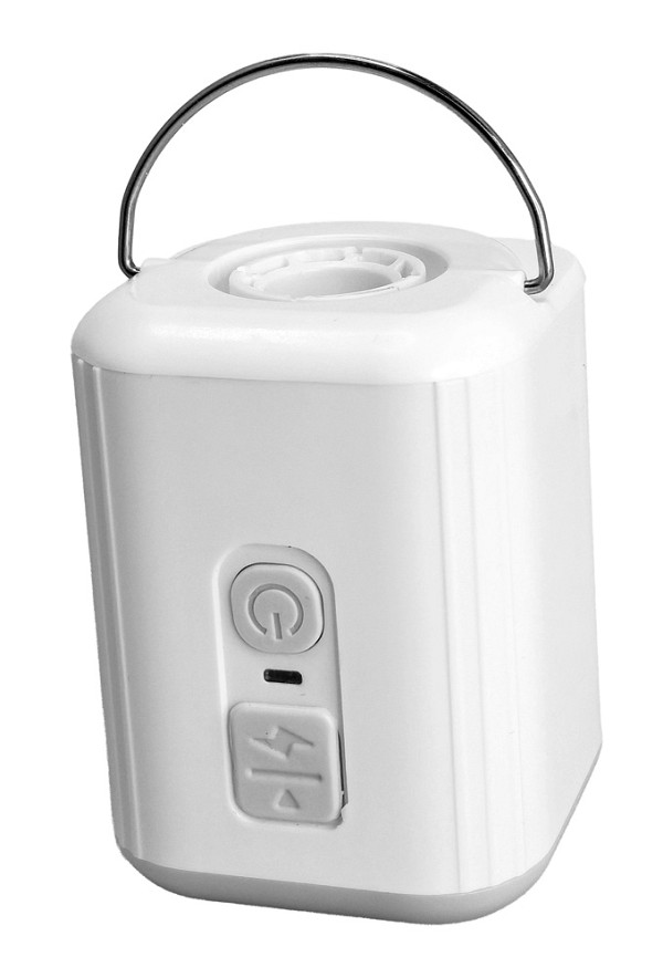 POWERTECH μίνι τρόμπα PT-1553 με φακό, 5W, επαναφορτιζόμενη, λευκή PT-1553
