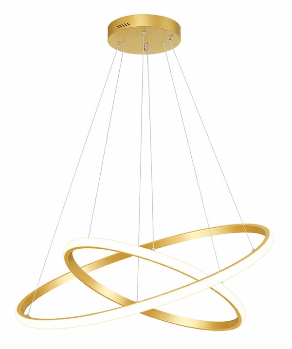 POWERTECH LED φωτιστικό οροφής PT-1530, 60W, 4000K, Φ80x120cm, χρυσό PT-1530