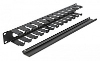 POWERTECH cable management NETW-0047 για rack 19/1U, μεταλλικό, μαύρο NETW-0047
