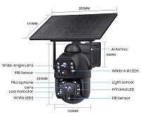 SECTEC smart ηλιακή κάμερα ST-536-6MAOV-4G-EU, dual lens, 3MP, 4G, SD, PTZ, IP66 ST-536-6MAOV-4G-EU