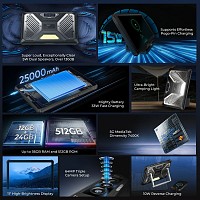 OUKITEL tablet RT10, 11, 12/512GB, 25000mAh, IP68/IP69K/MIL-STD-810H, 5G, μαύρο RT10