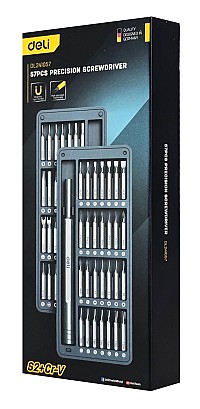 DELI σετ κατσαβίδι ακριβείας DL241057 με 56 μύτες, με θήκη, 57τμχ DL241057