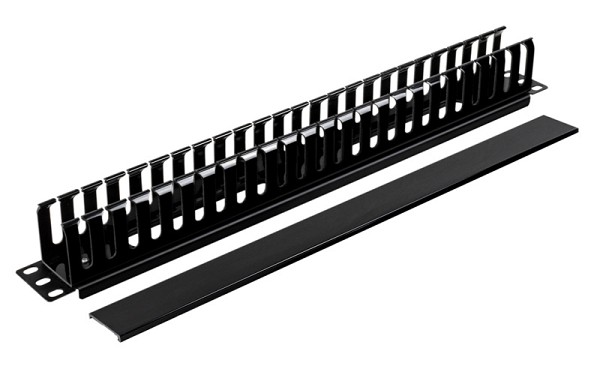 POWERTECH cable management NETW-0048 για rack 19/1U, πλαστικό, μαύρο NETW-0048