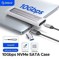 ORICO θήκη για M.2 NVME/NGFF SSD AXM2S-G2, 10Gbps, tool free, γκρι AXM2S-G2-V1-GY-BP