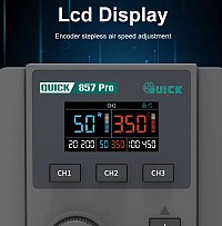 QUICK σταθμός θερμού αέρα QUICK857 Pro με air gun, 580W, 100-500 °C QUICK857PRO