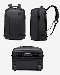 ARCTIC HUNTER τσάντα ταξιδίου LG00861 με θήκη laptop 15.6, τροχήλατη, 42L/54L, μαύρη LG00861-BK