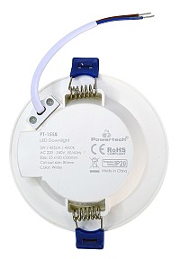 POWERTECH LED φωτιστικό downlight PT-1558, 5W, Φ100x25mm, 4000K, 425lm, λευκό PT-1558