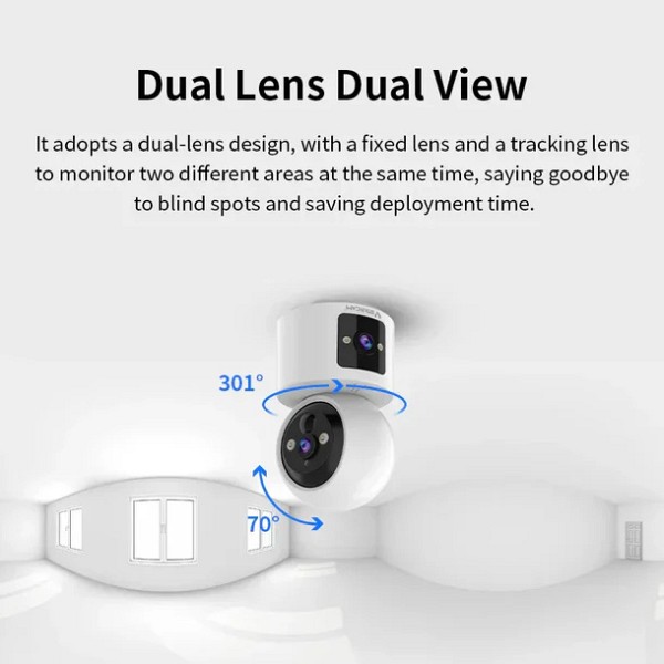 VSTARCAM smart κάμερα CB90DR, 2MP, dual lens, WiFi, PTZ, SD, 5200mAh backup battery CB90DR
