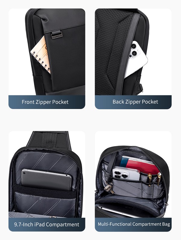 ARCTIC HUNTER τσάντα Crossbody XB00829, 3L, μαύρη XB00829-BK
