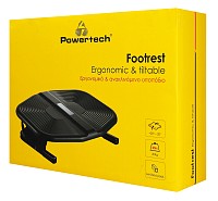 POWERTECH υποπόδιο γραφείου PT-1566 με ρυθμιζόμενη κλίση, μαύρο/λαδί PT-1566