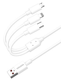 KAKUSIGA καλώδιο USB σε USB-C/Lightning/Micro USB KSC-1021, 5A, 1.2m, λευκό KSC-1021