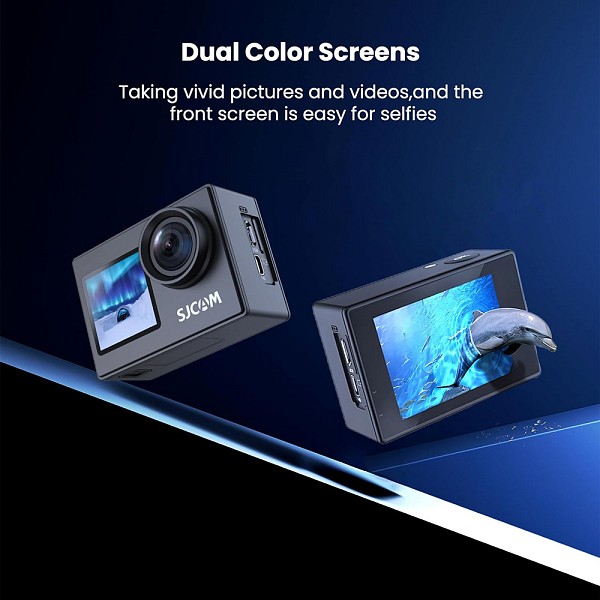 SJCAM action camera SJ4000 Dual Screen, 2x οθόνες, 16MP/4K, WiFi, αδιάβροχη θήκη, μαύρη SJ4000-DUAL-SCREEN