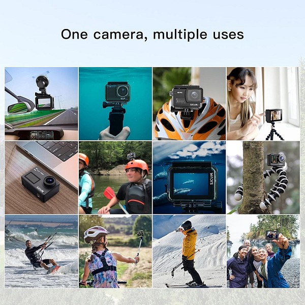 SJCAM action camera SJ8 Pro, οθόνη αφής, 12MP/4K, WiFi, αδιάβροχη θήκη, μαύρη SJ8PRO