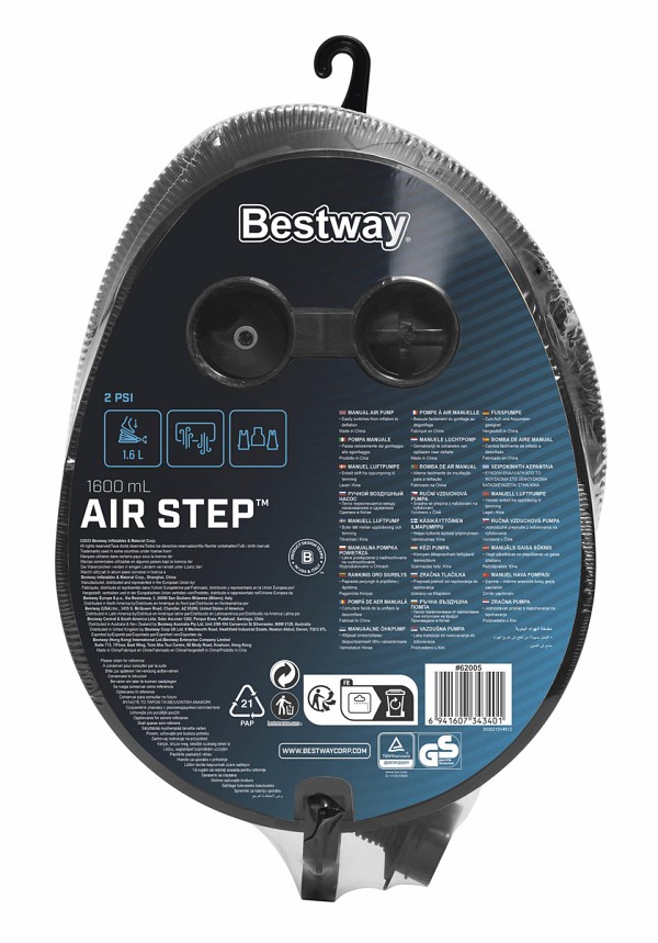 BESTWAY τρόμπα ποδιού 62005, 1.6lt, 2PSI, μαύρη/μπλε 62005