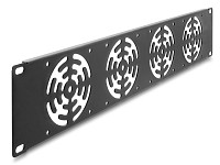 DELOCK κάλυμμα για 4x 80mm ανεμιστήρες 67416 για rack 19/2U, μεταλλικό, μαύρο 67416