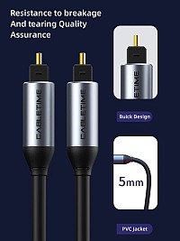 CABLETIME καλώδιο ήχου Toslink CT-AV380-P04GN, gold plated, 5mm, 5m, μαύρο 5210131155950