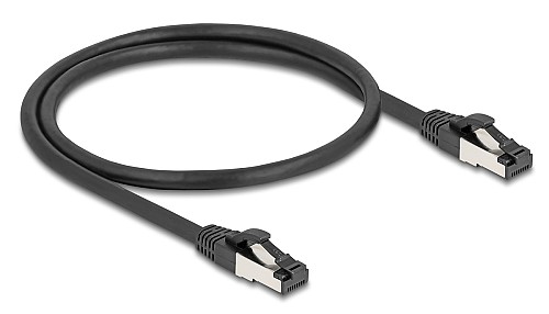 DELOCK καλώδιο δικτύου 80570, CAT 8.1 S/FTP, copper, 2000MHz, 0.50m, μαύρο 80570