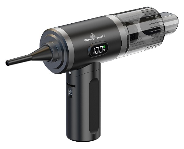 POWERTECH 2 σε 1 σκουπάκι χειρός & air duster PT-1576, 50W, 3600mAh, μαύρο PT-1576