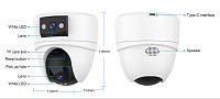 VSTARCAM smart κάμερα CS2DR, 3MP, dual lens, WiFi, PTZ, SD CS2DR