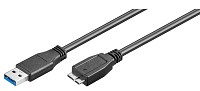 GOOBAY καλώδιο USB 3.0 σε USB 3.0 micro Τype B 95169, 15W, 5Gbps, 1m, μαύρο 95169