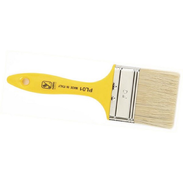 Πινέλα ιταλίας PL01 μονά επαγγελματικά λευκή τρίχα Νο30 - 1