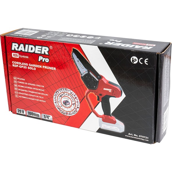 RAIDER R20 Solo Κλαδευτικό αλυσοπρίονο μπαταρίας 20V 1.8kg με λάμα 10cm RDP-GP20 075721