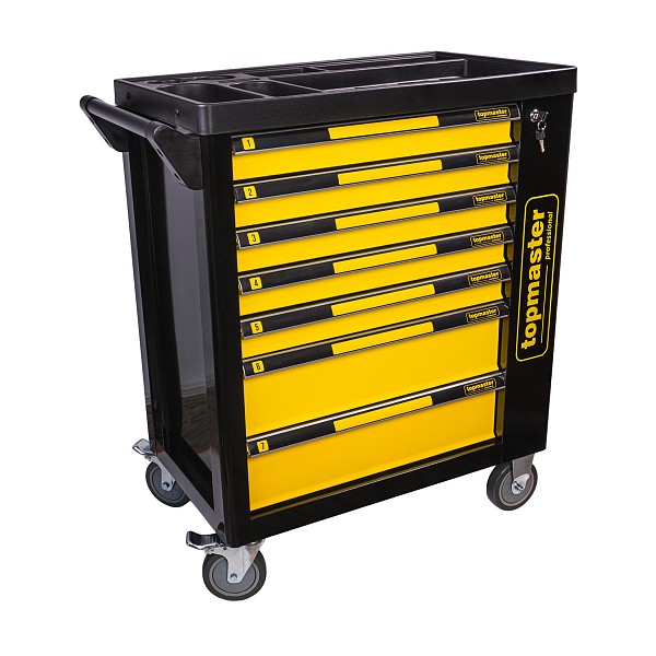 TOP MASTER Τροχήλατος μεταλλικός εργαλειοφόρος με 7 συρτάρια Π80xΒ48xΥ87εκ. 455560