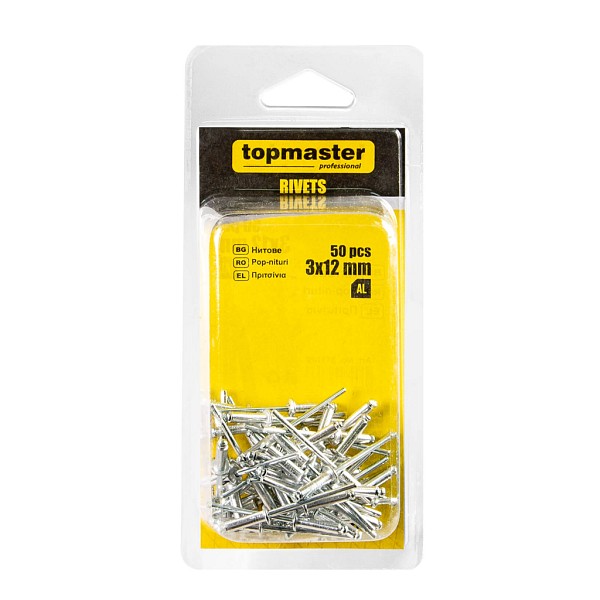 TOP MASTER Πριτσίνια αλουμινίου 50τεμ 3x12mm 511149