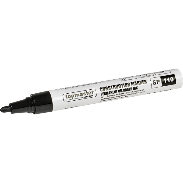 TOP MASTER Μαρκαδόρος ανεξίτηλος 2.8mm μαύρος & κίτρινος 549923