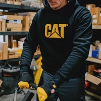 CAT Μπλούζα φούτερ με κουκούλα trademark μαύρη S W10646-016