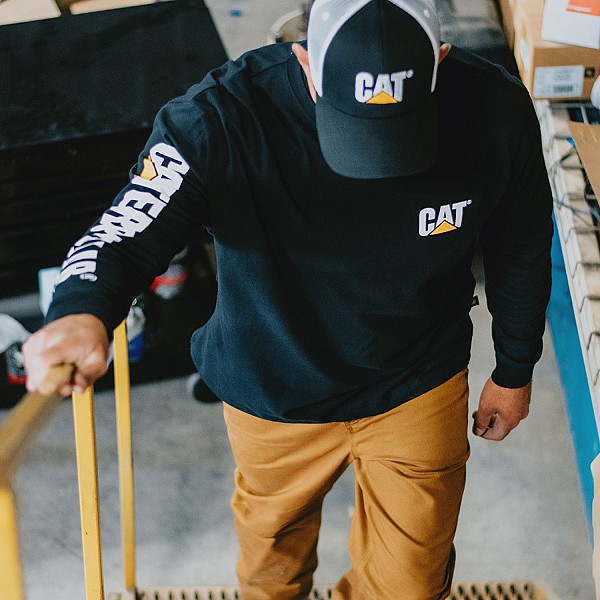 CAT Μπλουζάκι μακρυμάνικο trademark tee μαύρο L 1510034-016