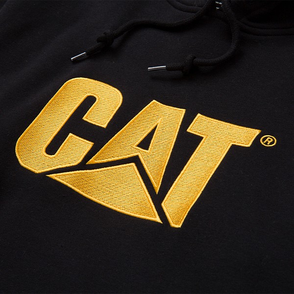 CAT Μπλούζα φούτερ με κουκούλα trademark μαύρη S W10646-016