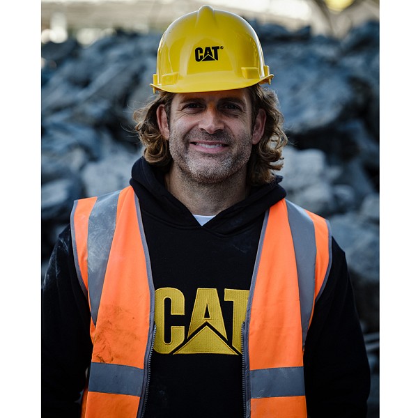 CAT Μπλούζα φούτερ με κουκούλα trademark μαύρη S W10646-016