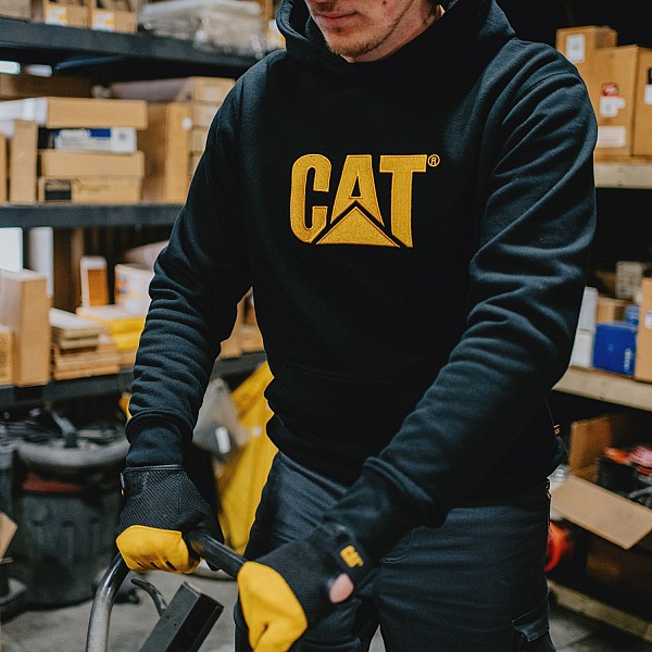 CAT Μπλούζα φούτερ με κουκούλα trademark μαύρη S W10646-016