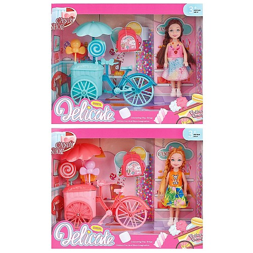 Κούκλα και Ποδήλατο με Γλυκά 25x20x7cm ToyMarkt 98241