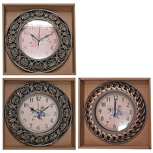 Ρολόι Τοίχου Αντικέ Χρυσό Μπρονζέ 30cm Homie 321897