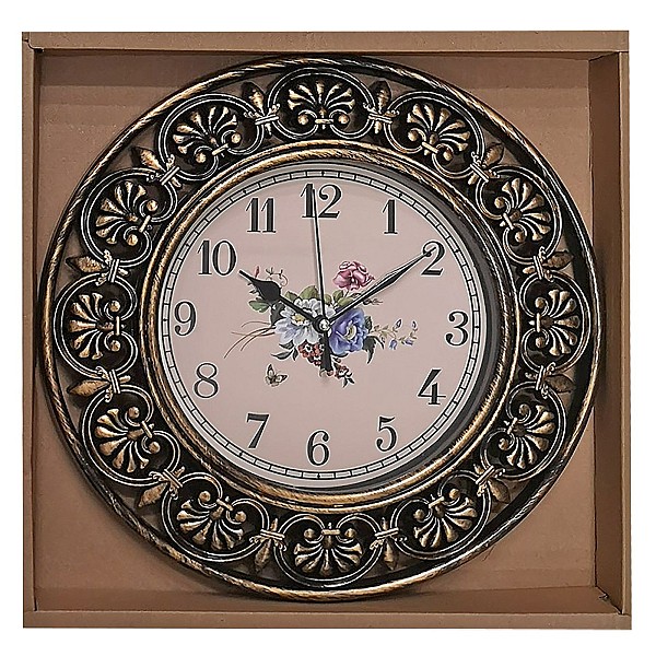 Ρολόι Τοίχου Αντικέ Χρυσό Μπρονζέ 30cm Homie 321897