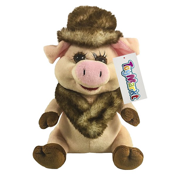 Γουρουνίτσα με Καπέλο και Γουνάκι 17cm ToyMarkt 99430