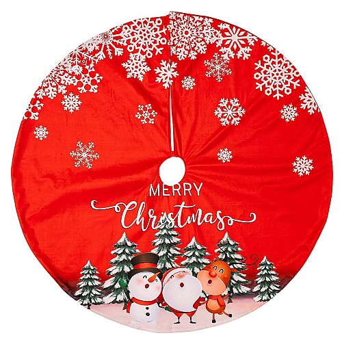 Ποδιά Δέντρου Βελουτέ Χοντρή με Χιόνια ø120cm Xmasfest 1133617