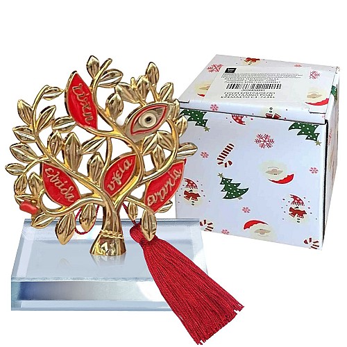 Γούρι Επιτραπέζιο Κρυστάλλινο Δέντρο με Ευχές ~8x5cm Xmasfest 1133706
