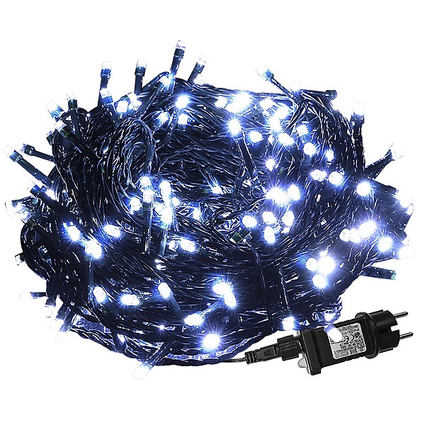 180 Λαμπάκια LED Λευκό Ψυχρό σε Σειρά με Προγράμματα IP44 12m Xmasfest 1132591