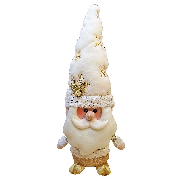 Φιγούρα Χριστουγεννιάτικη Λευκή με Χρυσές Ρίγες ~35cm Xmasfest 1133714