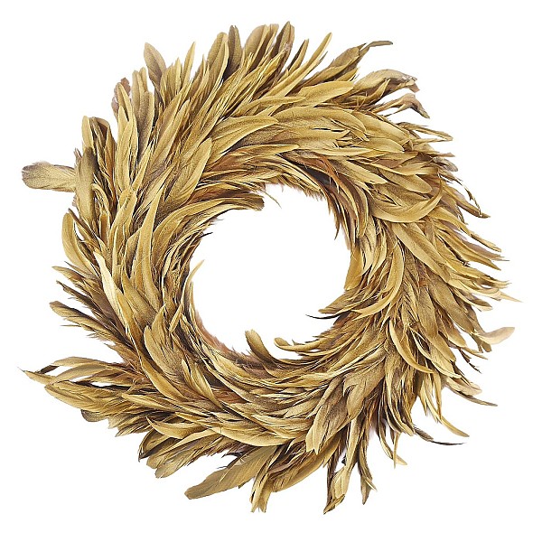 Στεφάνι με Φτερά & Πούπουλα Χρυσό ø50cm Xmasfest 1133905