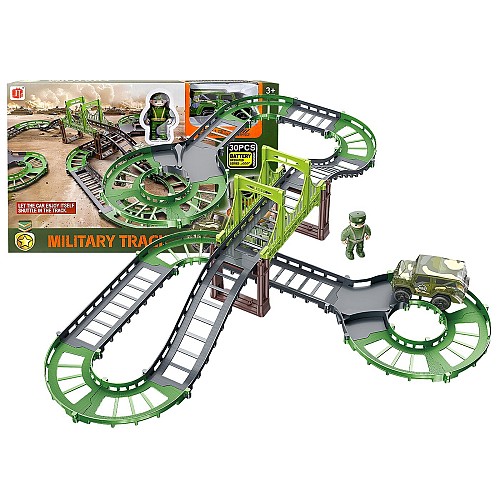 Αυτοκινητόδρομος Μεσαίος Στρατιωτικός με Γέφυρα Μπαταρίας 34x23x6cm ToyMarkt 88887