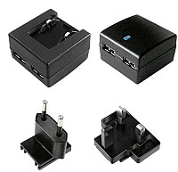 CHARGING ADAPTER 2xUSB 12W/2.4A (EU+UK)