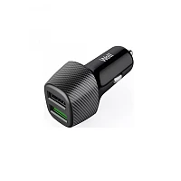 WELL UNIVERSAL FAST CAR CHARGER 2xUSB 5V/2.4A ΜΑΥΡΟΣ