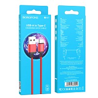 BOROFONE CABLE BX87 SHARP USB to TYPE C 3A 1m RED
